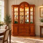 Arched Crown Display Hutch – solid teak, Teakwood Factory