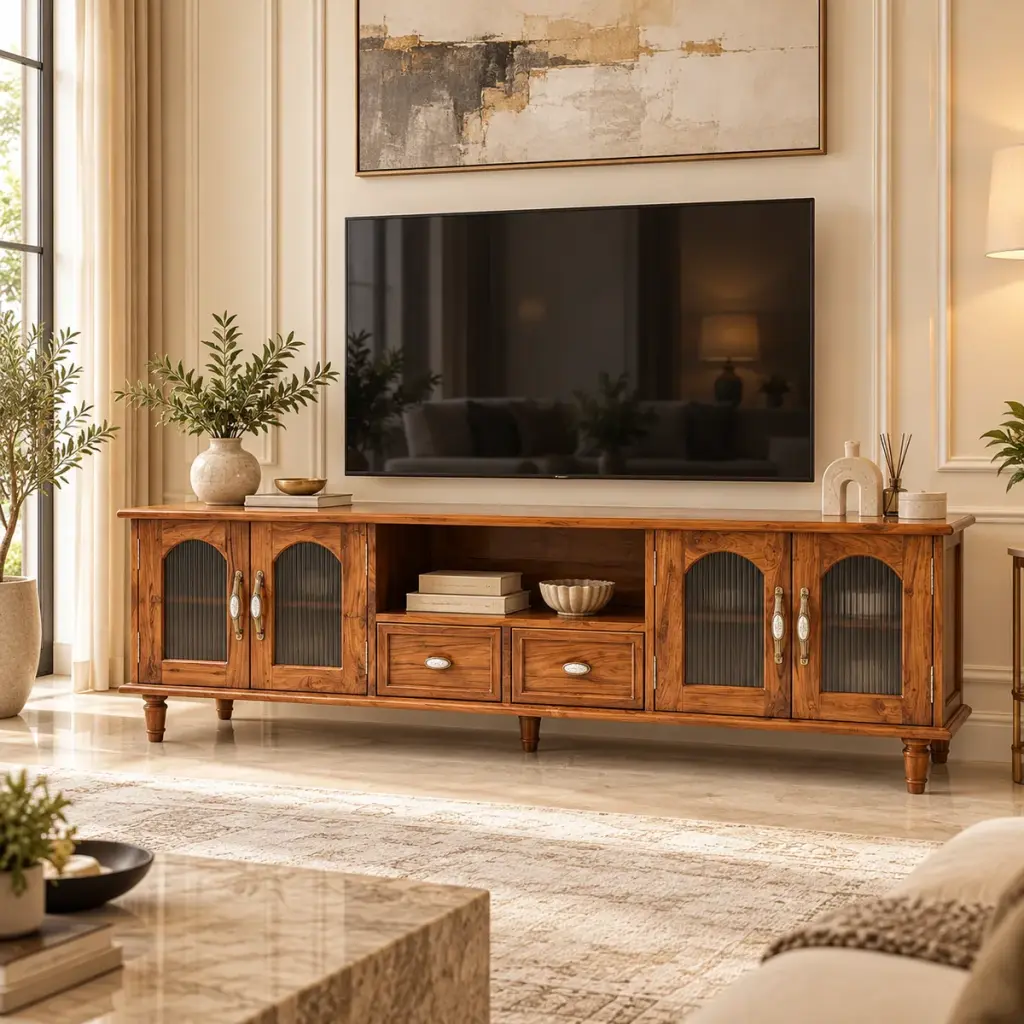 Arched Glass TV Console — photo 3