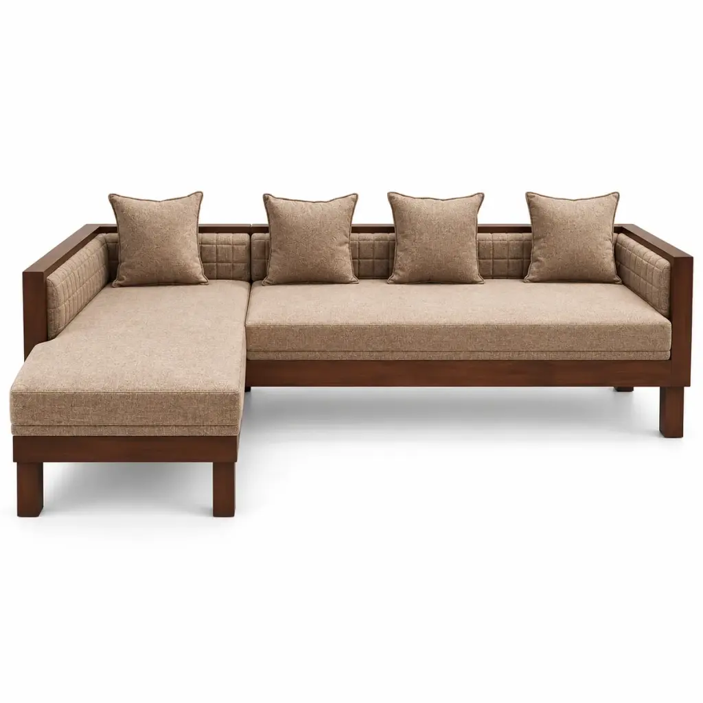 Beige Chaise Lounge Sofa — photo 1