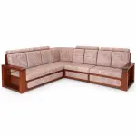 Blush Corner Sofa with Shelves – solid teak, Teakwood Factory