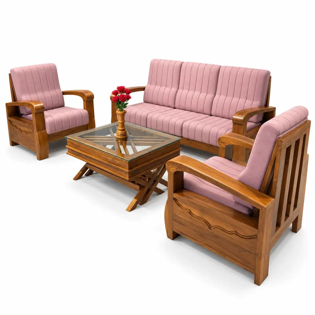 Blush Pink Sofa Set — photo 2