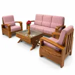 Blush Pink Sofa Set – solid teak, Teakwood Factory