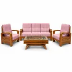 Blush Pink Sofa Set – solid teak, Teakwood Factory