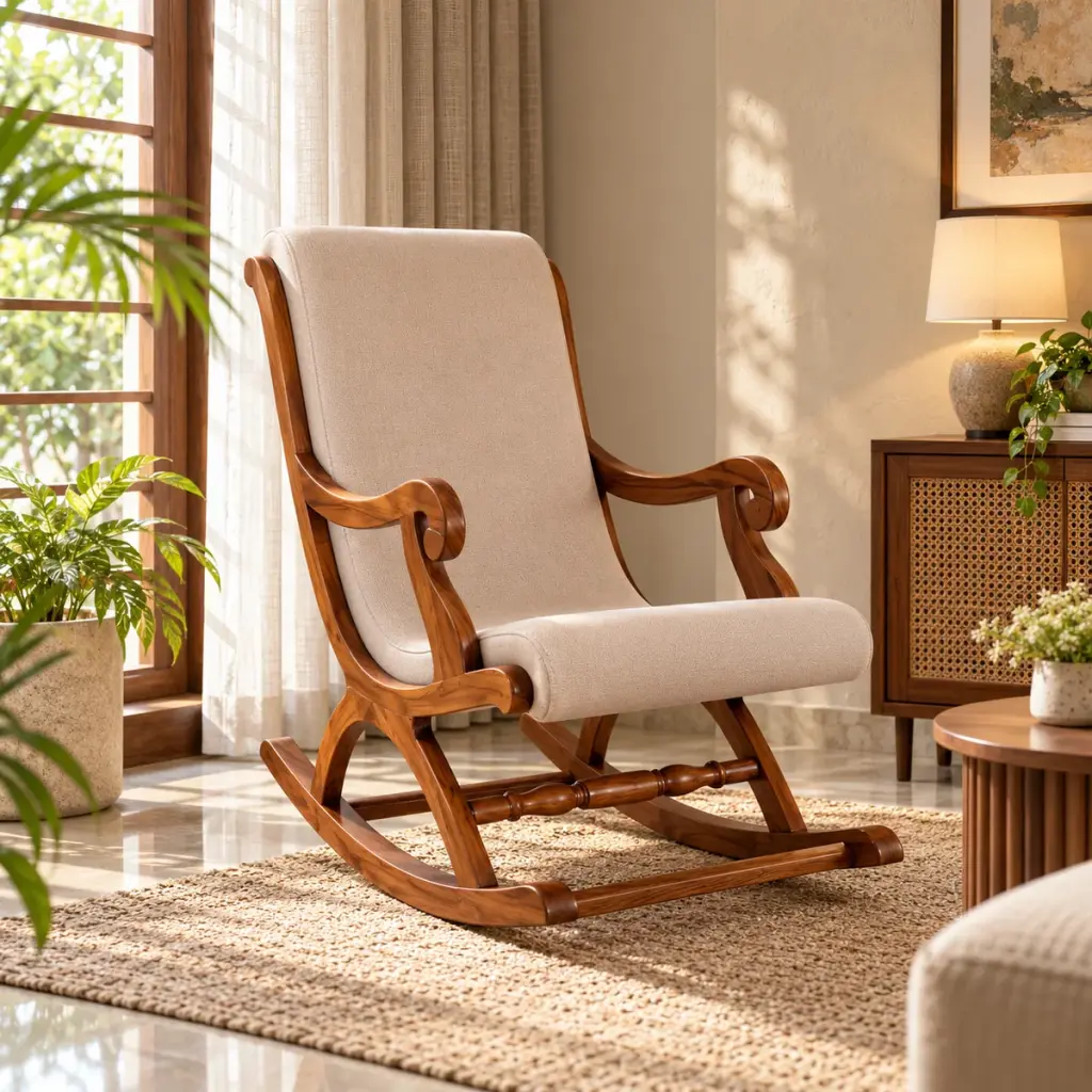 Blush Scroll-Arm Rocker — photo 3