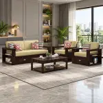 Bookshelf-Arm Sofa Set – solid teak, Teakwood Factory