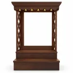 Brass Bell Open Mandir – solid teak, Teakwood Factory