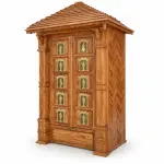 Brass Panel Temple Mandir – solid teak, Teakwood Factory