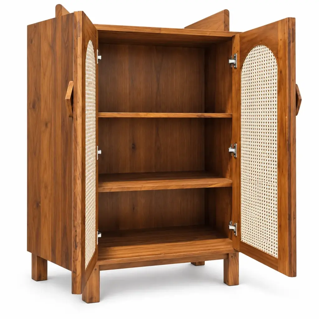 Cane-Door Storage Cabinet — photo 2