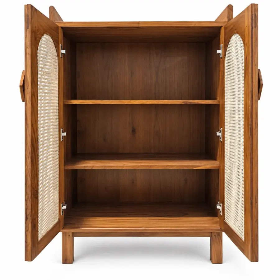 Cane-Door Storage Cabinet