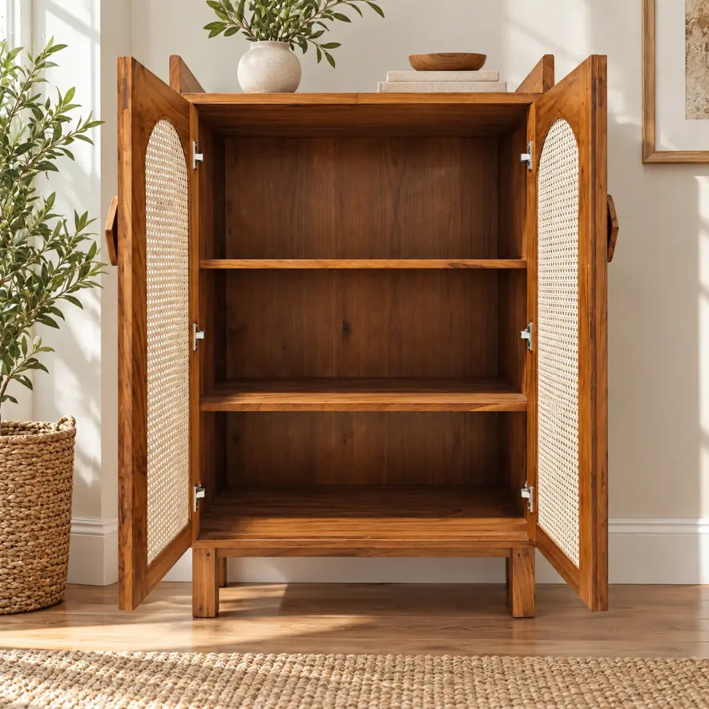 Cane-Door Storage Cabinet — photo 3