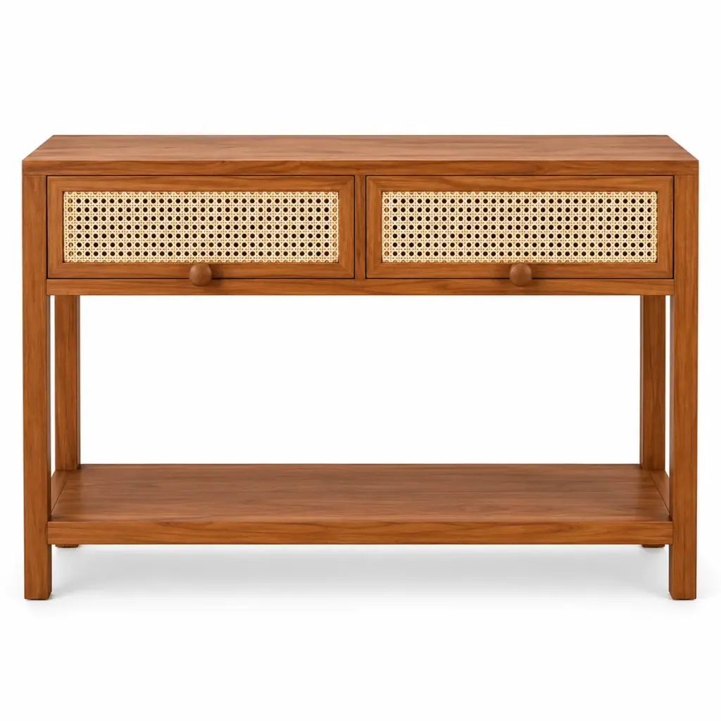 Cane-Drawer Console — photo 1