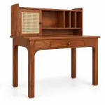 Cane Hutch Writing Desk – solid teak, Teakwood Factory