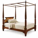 Cane-Panel Tall Poster Bed – solid teak, Teakwood Factory