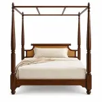 Cane-Panel Tall Poster Bed – solid teak, Teakwood Factory