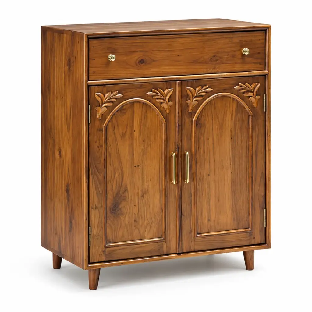 Carved Arch Shoe Cabinet — photo 2