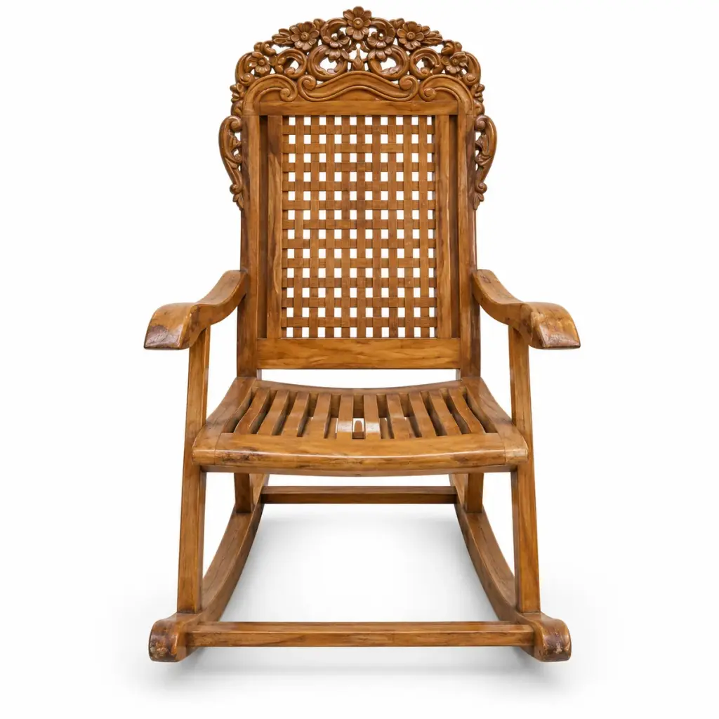 Carved Cane Planter Rocker — photo 1