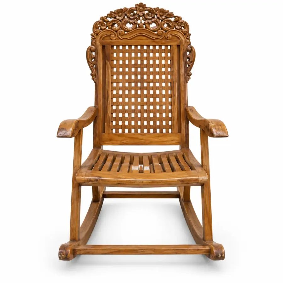Carved Cane Planter Rocker