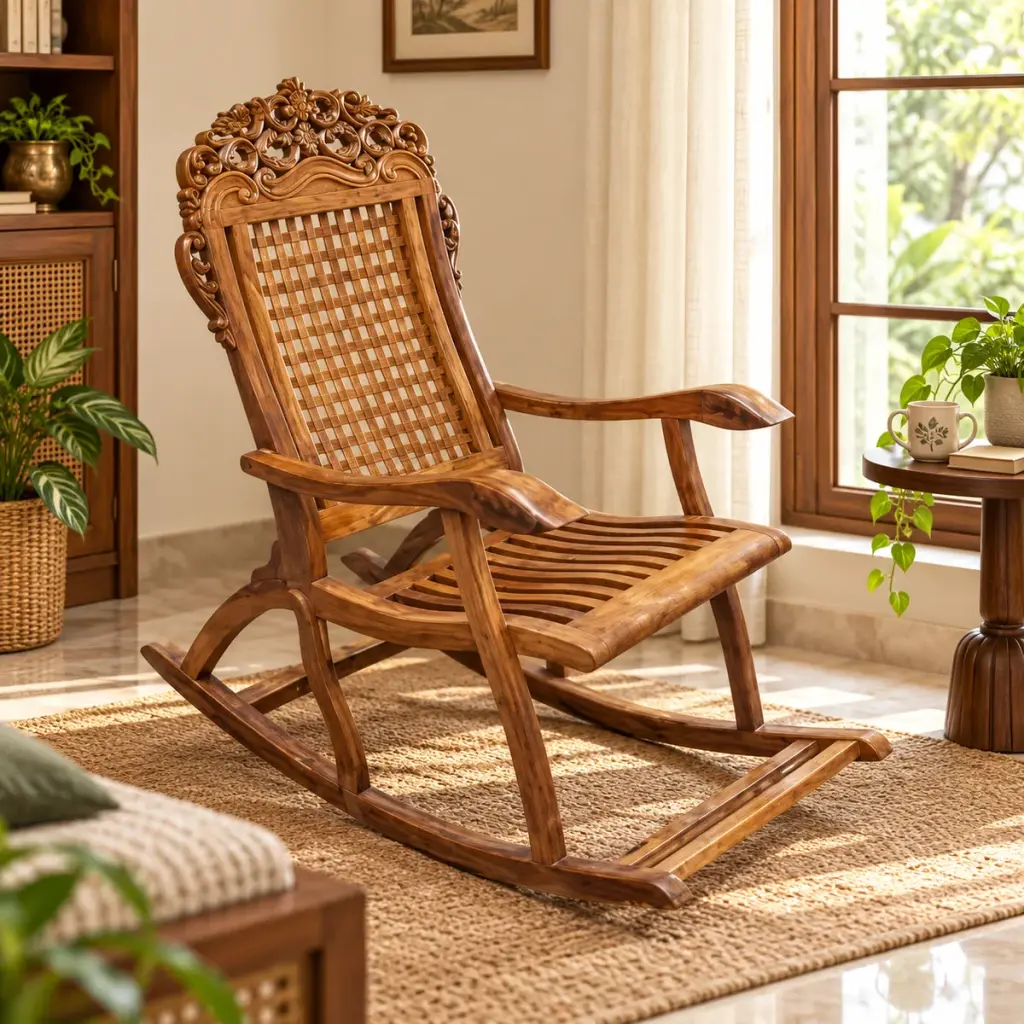 Carved Cane Planter Rocker — photo 3