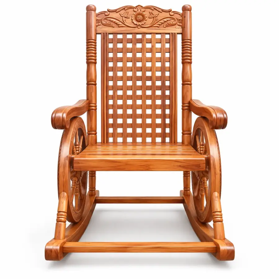 Carved Cane Wheel Rocker