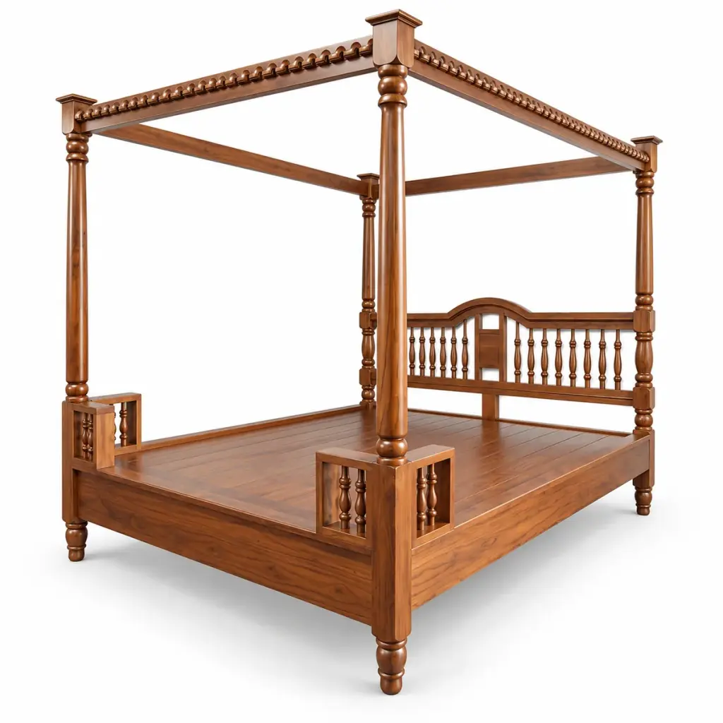 Carved Crest Canopy Bed — photo 2