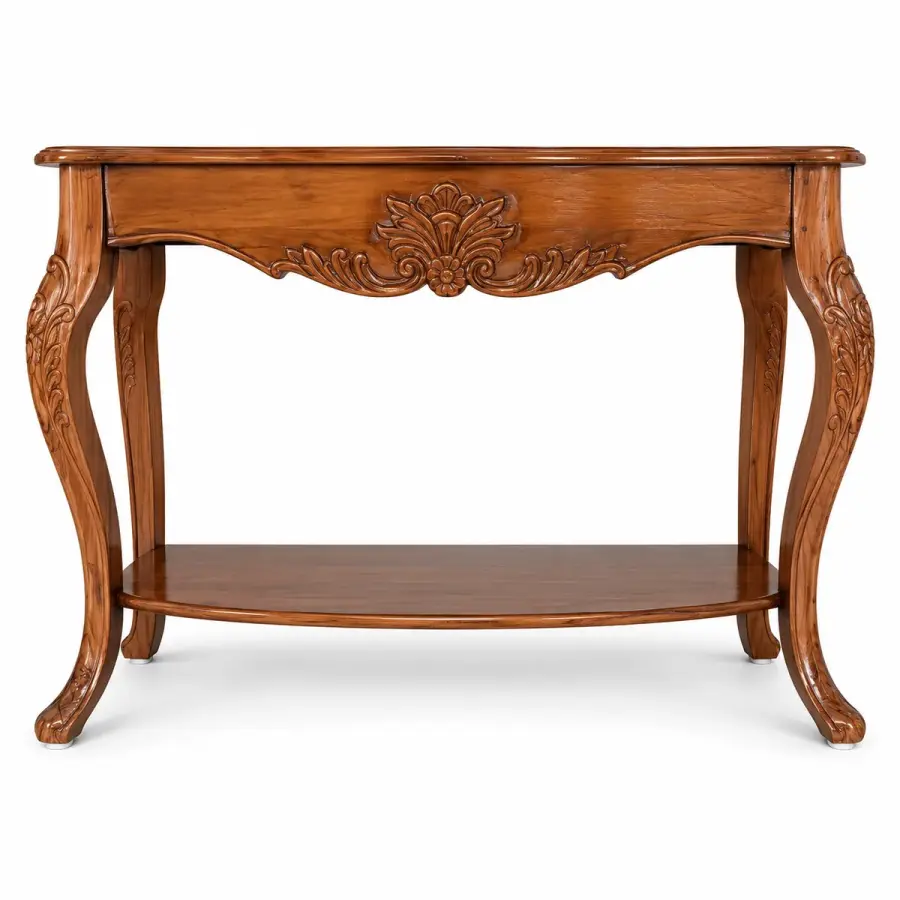 Carved Shell Console with Shelf