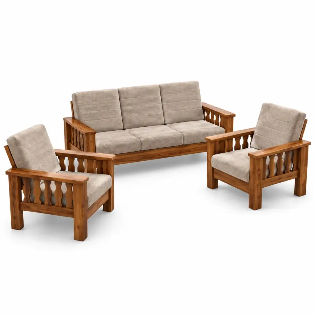 Classic Slat-Arm Sofa Set — photo 2