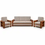Classic Slat-Arm Sofa Set – solid teak, Teakwood Factory