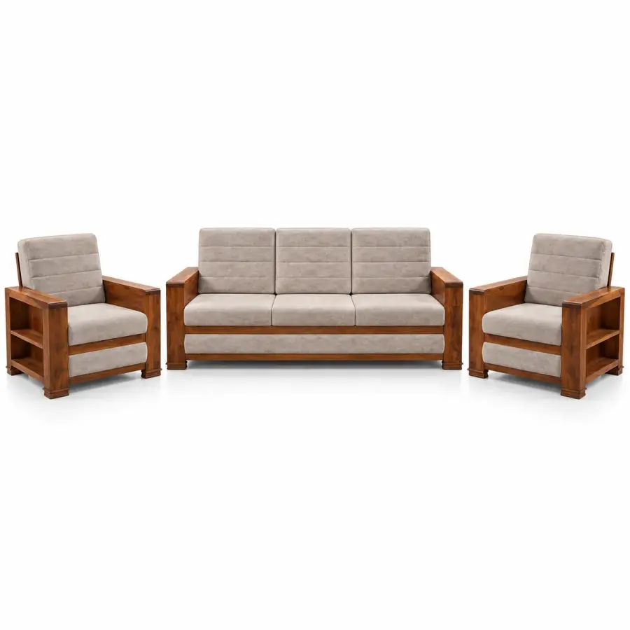 Classic Slat-Arm Sofa Set