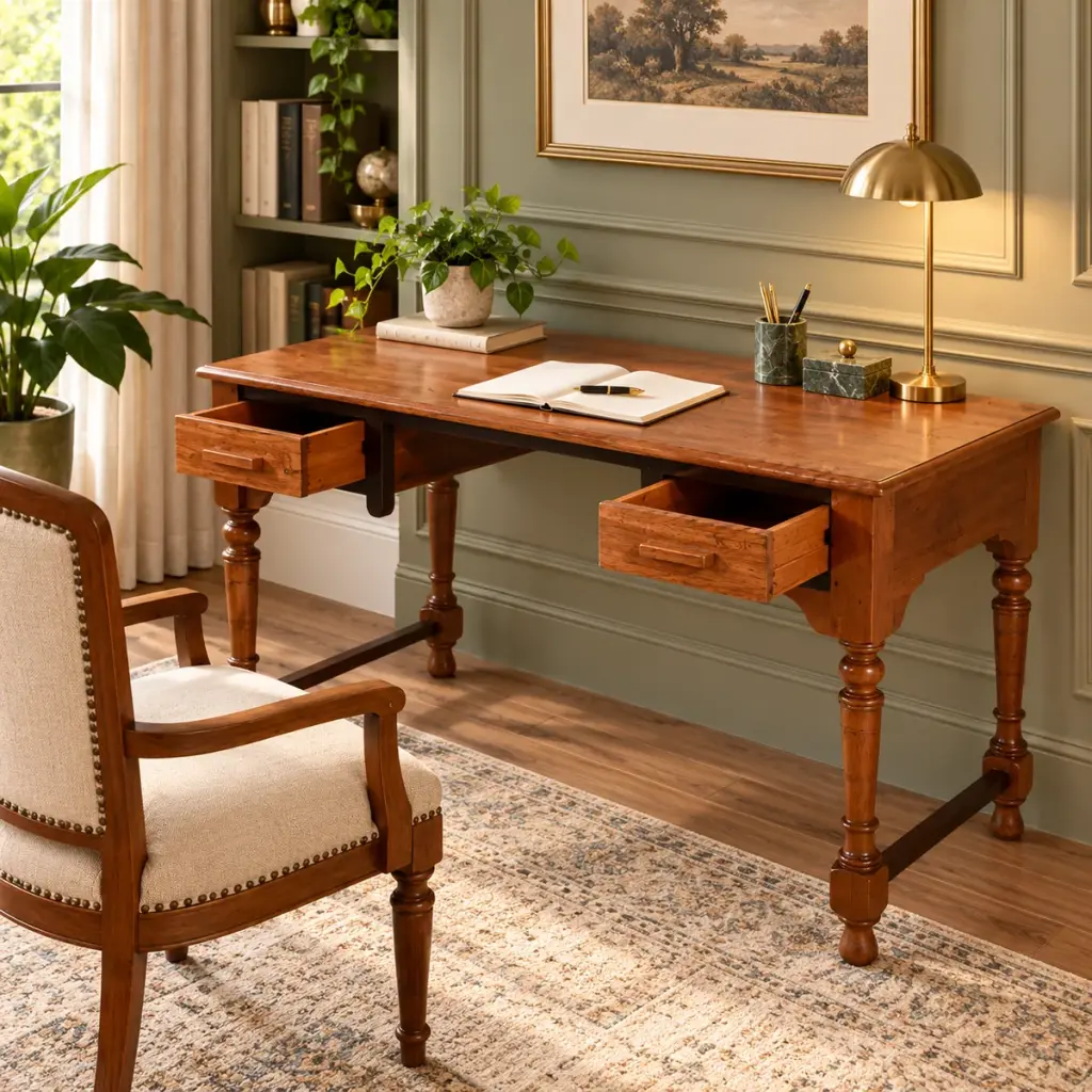 Colonial Two-Drawer Desk — photo 3