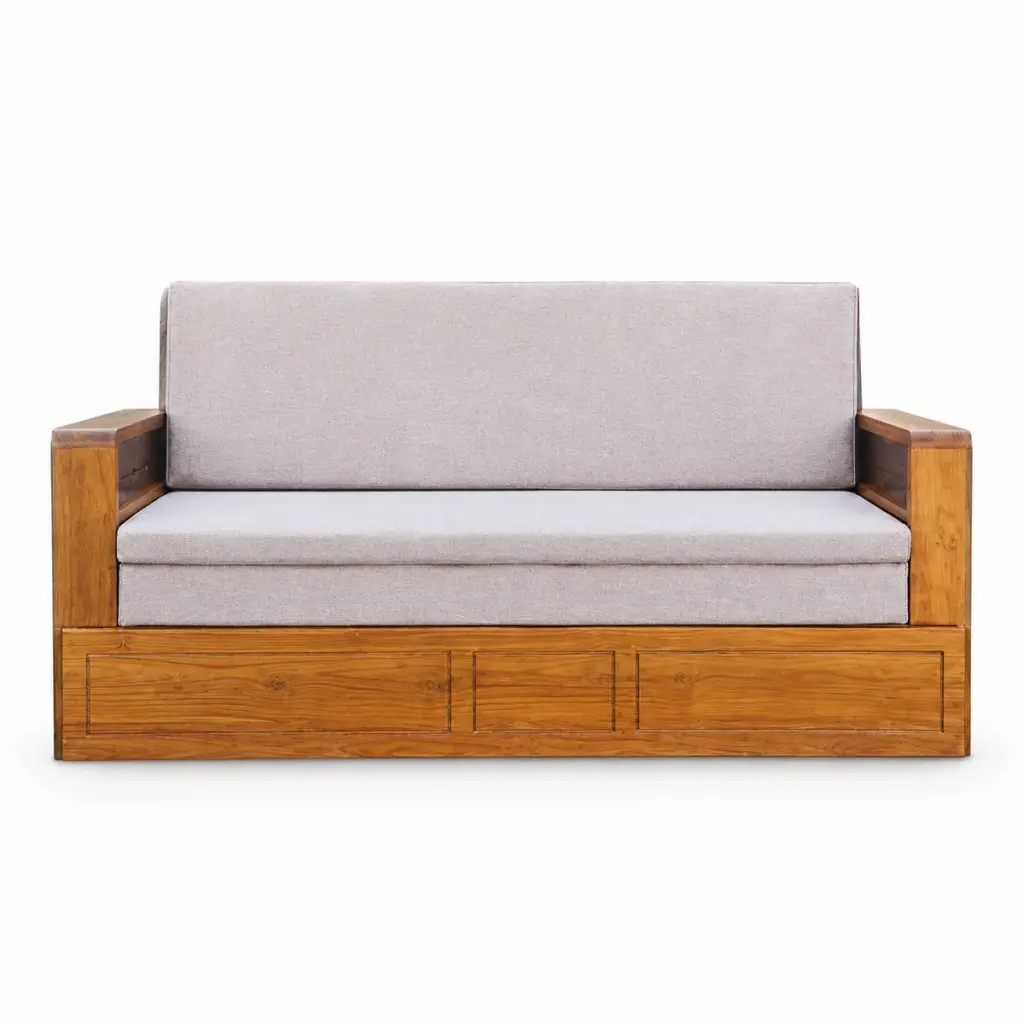 Convertible Teak Sofa Bed — photo 1