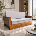 Convertible Teak Sofa Bed – solid teak, Teakwood Factory