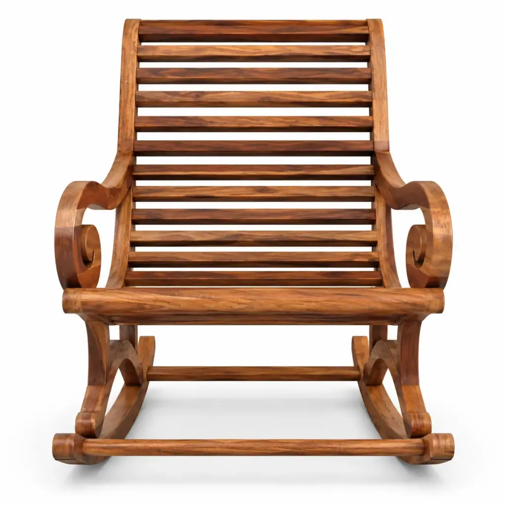 Curled-Arm Slatted Rocker — photo 1