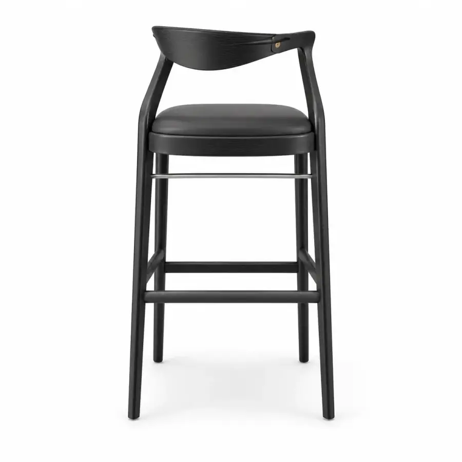 Curved-Back Bar Chair — Black