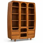 Curved Open Bookcase Almirah – solid teak, Teakwood Factory