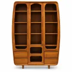 Curved Open Bookcase Almirah – solid teak, Teakwood Factory