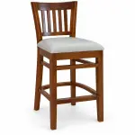 Cushioned Slat-Back Bar Chair – solid teak, Teakwood Factory