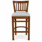 Cushioned Slat-Back Bar Chair – solid teak, Teakwood Factory