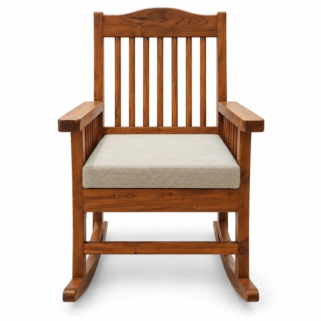 Cushioned Slat-Back Rocker — photo 1