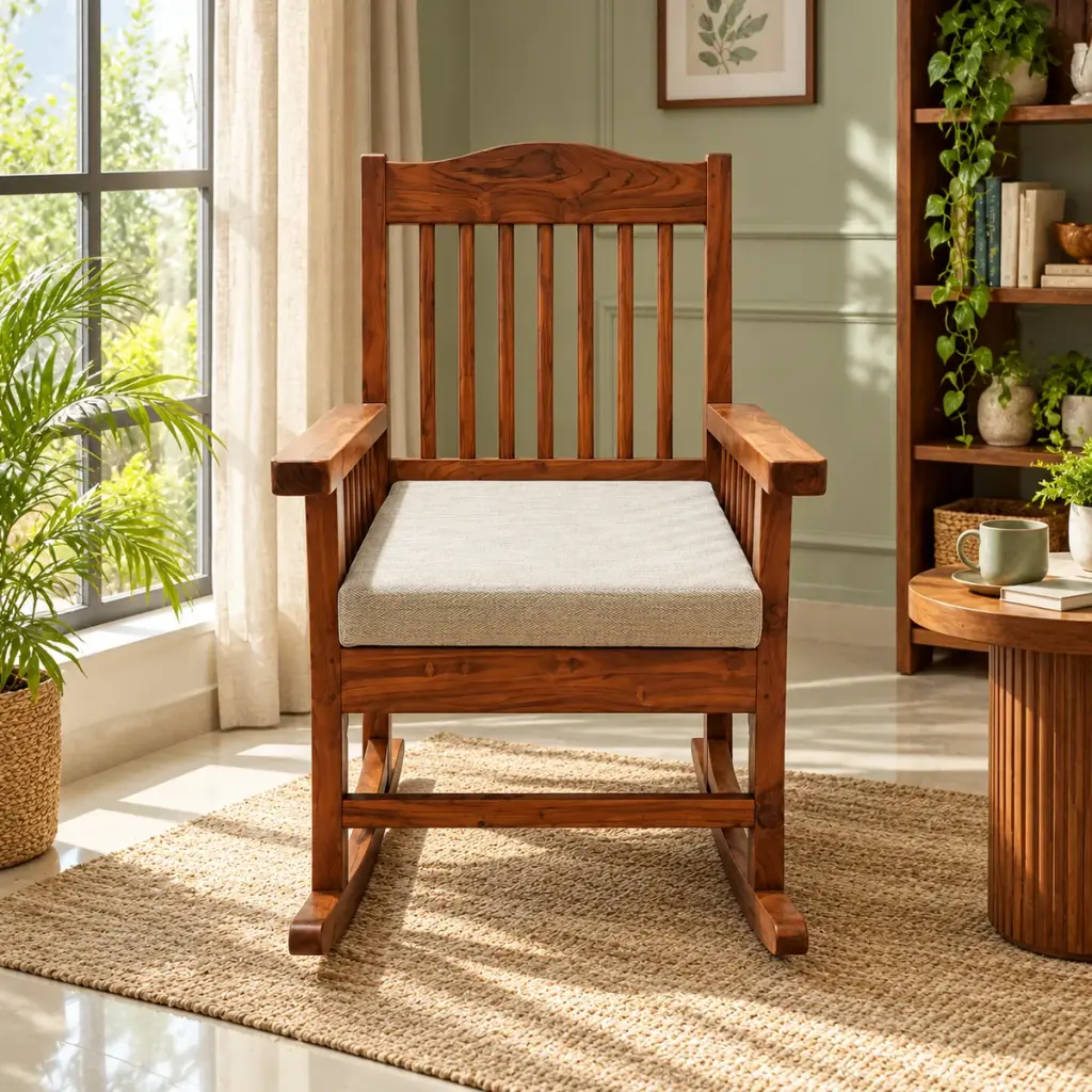 Cushioned Slat-Back Rocker — photo 3