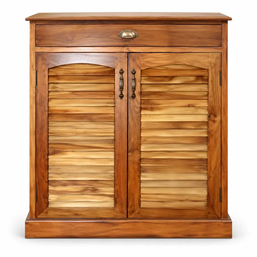 Drawer-Top Honey Shoe Cabinet