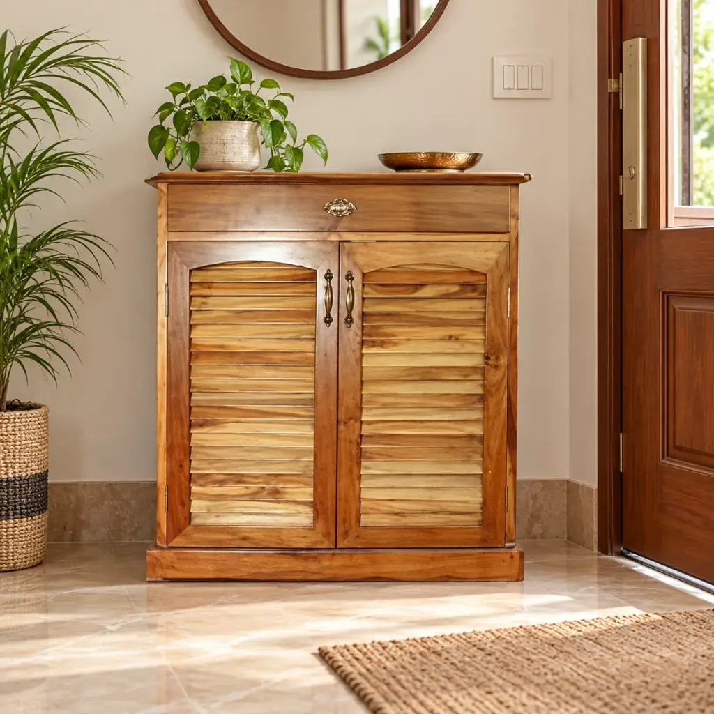 Drawer-Top Honey Shoe Cabinet — photo 3