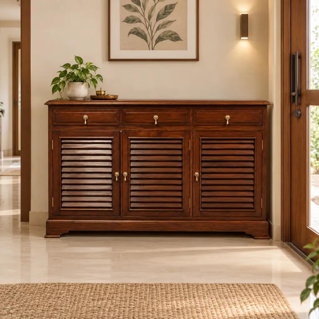 Drawer-Top Louvred Shoe Sideboard — photo 3