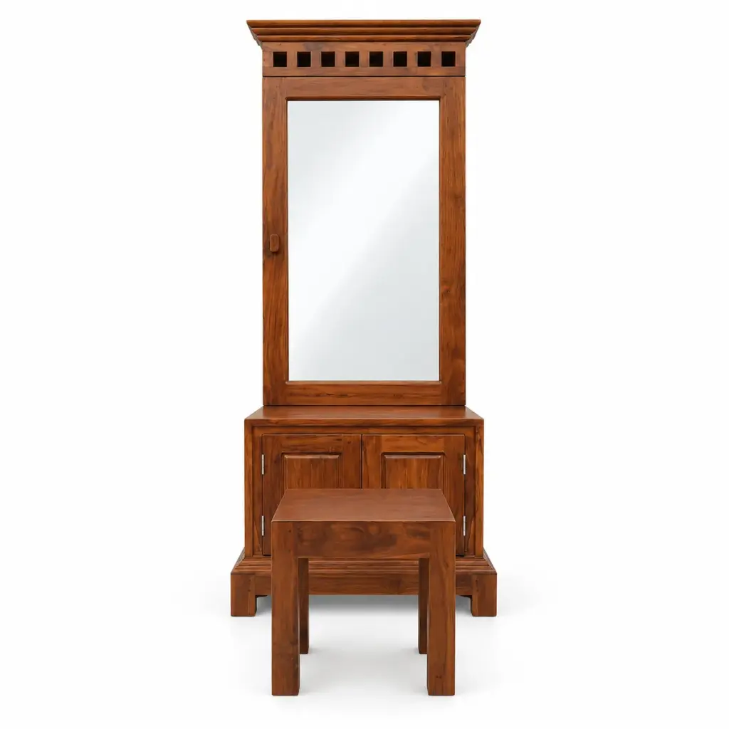 Dressing Mirror with Stool — photo 1