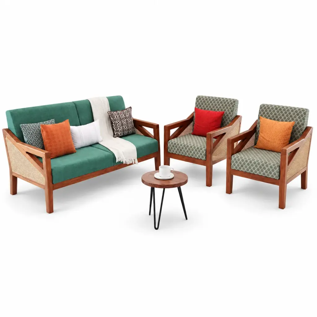 Emerald Cane Sofa Set — photo 2