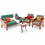 Emerald Cane Sofa Set – solid teak, Teakwood Factory