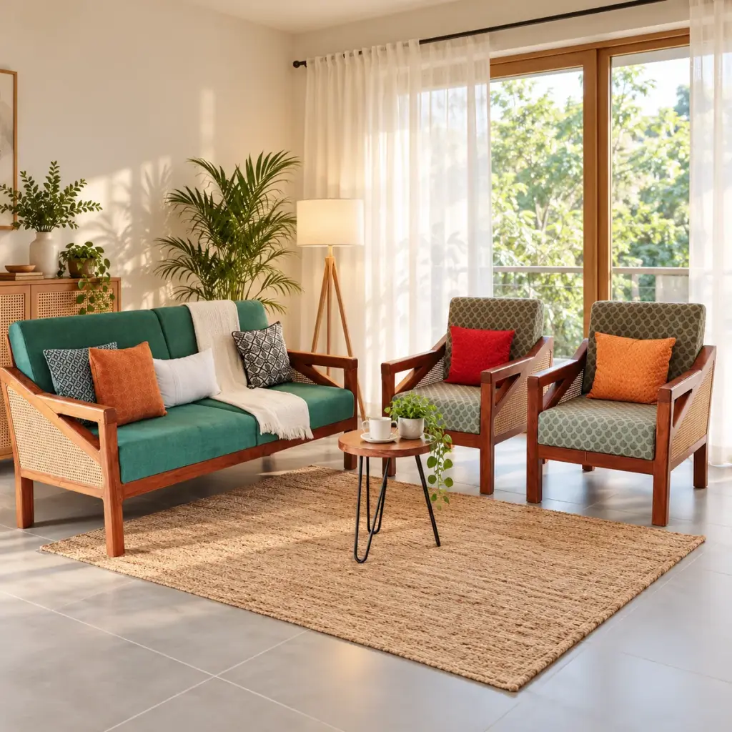 Emerald Cane Sofa Set — photo 3