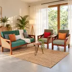 Emerald Cane Sofa Set – solid teak, Teakwood Factory