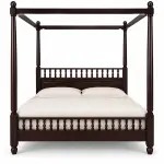 Espresso Canopy Bed – solid teak, Teakwood Factory