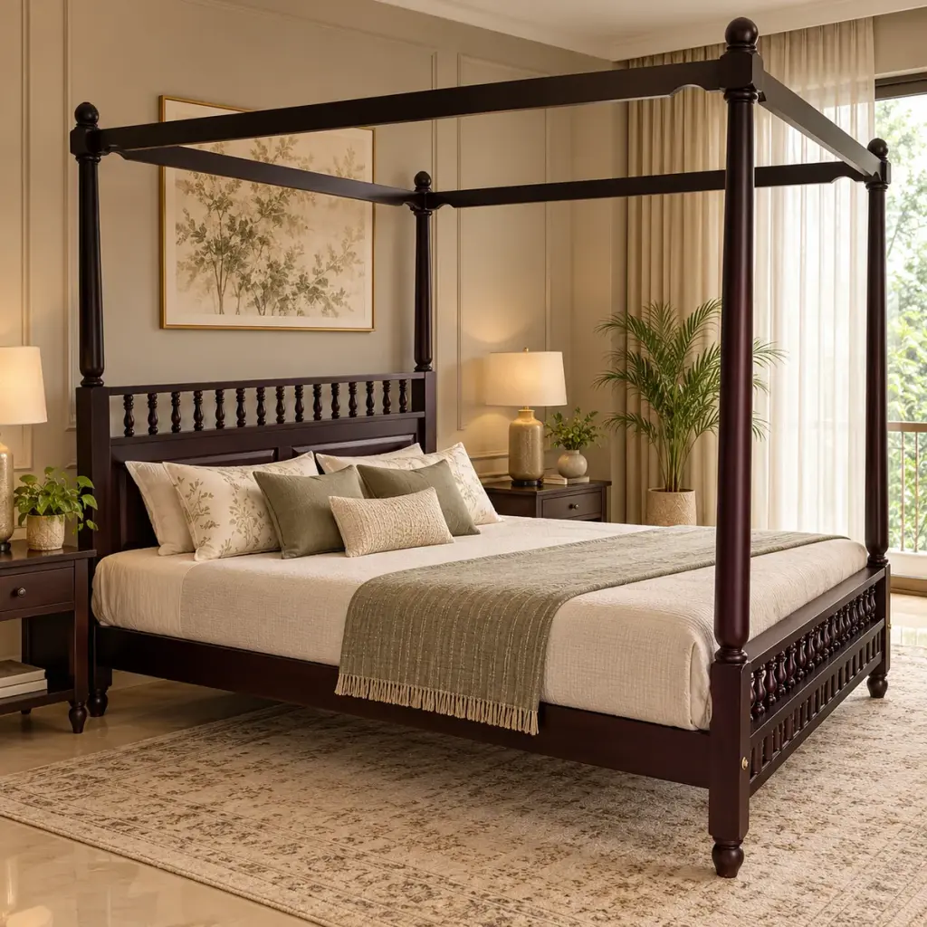 Espresso Canopy Bed — photo 3
