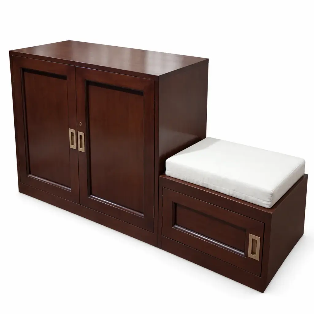 Espresso Shoe Bench Cabinet — photo 2